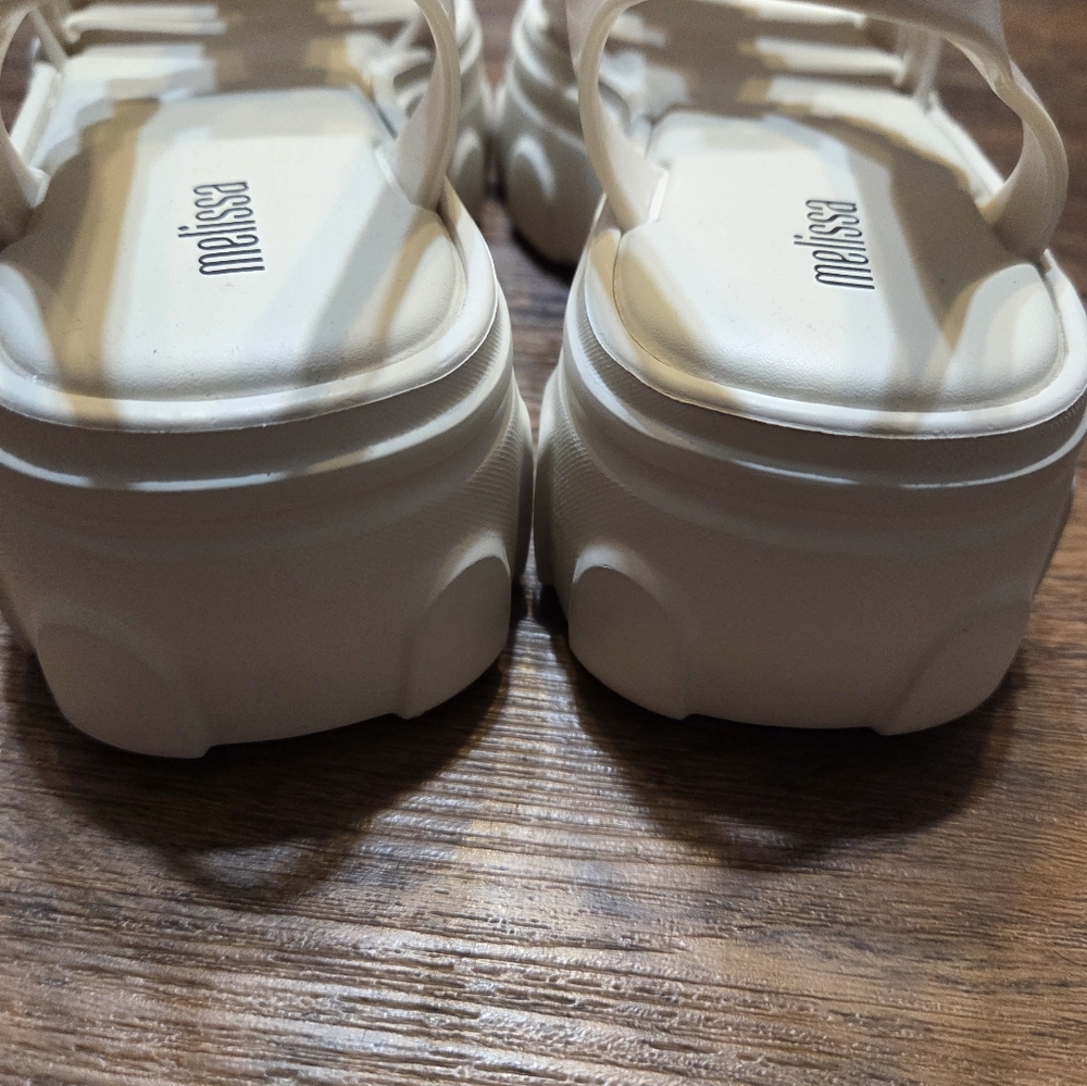 Melissa Anthropologie Ella Cream Platform Sandals Shoes 10 View 5